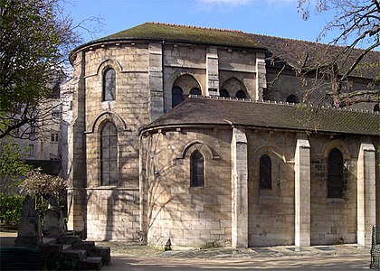 Chevet and buttresses of 12th century