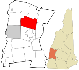 Location in Sullivan County and the state of New Hampshire.