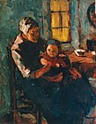 S. Robertson, Mère et enfant, v. Années 1910, huile sur toile, collection privée