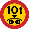 No vehicles exceeding weight shown on a tandem axle