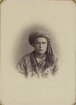 Tajik man and woman in 19th century photos