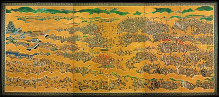 Japanese painting of the Siege of Osaka (1615)