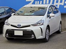 The Toyota Prius a was launched in Japan in May 2011. Toyota PRIUS a G "Touring Selection" (ZVW40) front.JPG
