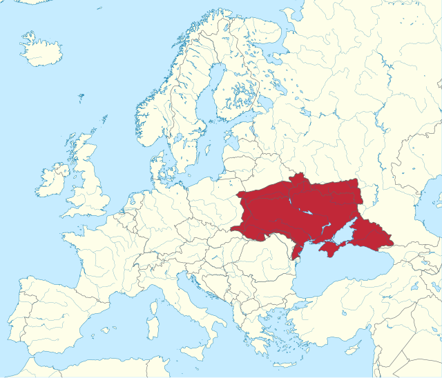 Границы, заявленные делегацией УНР на Парижской мирной конференции 1919—1920 гг. (не были признаны большинством участников конференции)