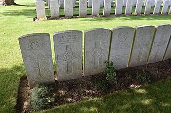 Soldats tombés lors de l'Offensive du Printemps allemande en septembre 1918.