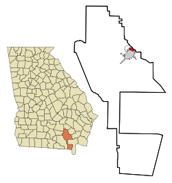 Location in Ware County and the state of Georgia