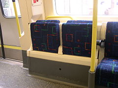Folding seats on the London Underground 1995 Stock