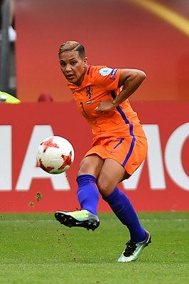 Shanice van de Sanden voor Oranje tijdens het EK 2017
