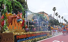 The Mission District is the historic center of the city's Chicano/Mexican-American population and greater Hispanic and Latino community. 2019 San Francisco Carnaval Grand Parade 431 (49490263633) (cropped).jpg