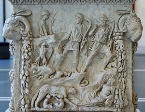 Representation of the lupercal: Romulus and Re...