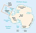 南極半島。南部はパーマーランド、北部はグラハムランド。アルゼンチン、チリ、イギリスなどが領権を主張している。