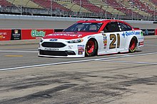 Ryan Blaney driving the No. 21 Wood Brothers Ford in 2016 at Michigan International Speedway Blaney Heads Off For Practice..jpg