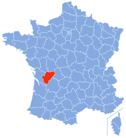 Location o Charente in Fraunce