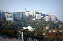 View from Chung Chi, toward New Asia College on the summit Chinese University of Hong Kong Xiang Gang Zhong Wen Da Xue .JPG