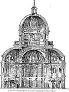 Sección transversal (de la obra de Palustre, L'Architecture de la Renaissance, 1892)