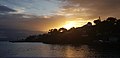 Coucher de soleil sur la plage de l'Anse Tabarin