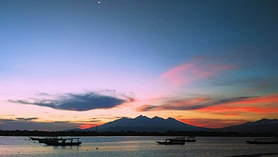 Pemandangan pagi di Gili Trawangan, Nusa Tenggara Barat.