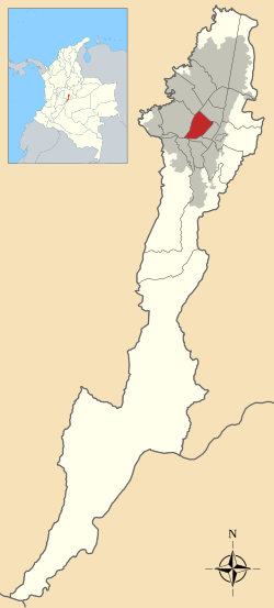 Location of the locality in the Capital District of Bogotá