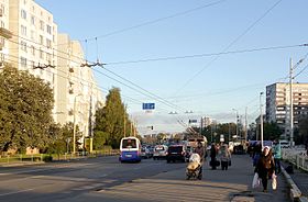Улица Дзелзавас у ТЦ «Минск»