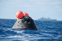 The Orion capsule in the Pacific Ocean, following the Exploration Flight Test-1 mission EFT-1 Orion recovery.5.jpg