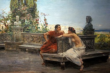 Amoureux à Pompéi (1890), Madrid, Museo Ulpiano Checa (es).