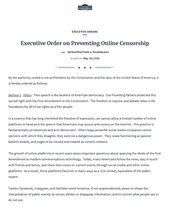 Text of the "Executive Order on Preventing Online Censorship" Executive Order on Preventing Online Censorship.pdf