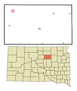 Location in Faulk County and the state of South Dakota