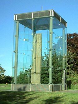 Sueno's Stone, located in Forres, in the old kingdom of Fortriu. This gigantic, probably post-Pictish monument, marks some kind of military triumph. Forres sueno.jpg
