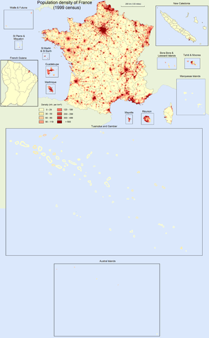 Population density in the French Republic at t...