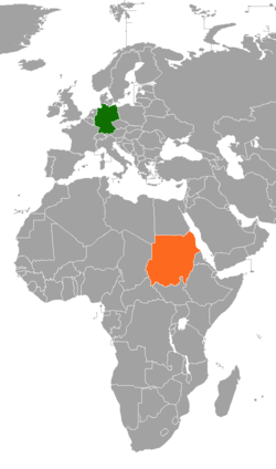 Lage von Deutschland und Sudan