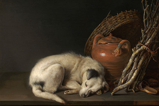 Gerrit Dou (Dutch, 1613–1675), Sleeping Dog, 1650. Oil on panel
