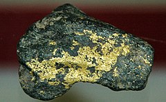 Gold & roscoelite (Stuckslacker Mine, Coloma, California, USA) (16562912783).jpg