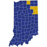Indiana Republican Presidential Primary Election Results by County, 2016.svg