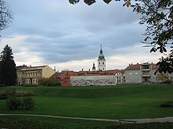 Näkymä Karlovacin vanhaan keskustaan.
