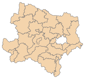 Karte von Landkreisen und Gemeinden Nieder Österreich