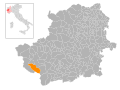 Collocatio finium municipii Salisae Cesanae in Provincia Taurinensi.