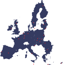 Landkaart met de winnaars van de Juvenes Translatores-wedstrijd van de Europese Commissie in 2010.