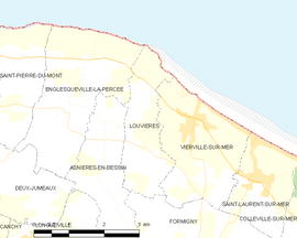Mapa obce Louvières