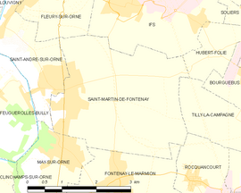 Mapa obce Saint-Martin-de-Fontenay