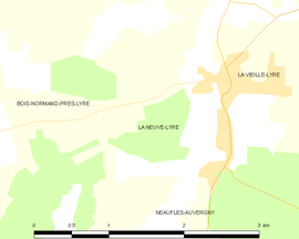 Mapa obce La Neuve-Lyre