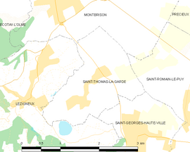 Mapa obce Saint-Thomas-la-Garde