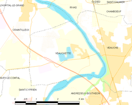 Mapa obce Veauchette