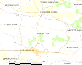 Mapa obce Le Mesnil-Tôve