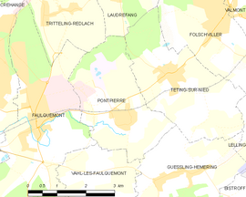 Mapa obce Pontpierre