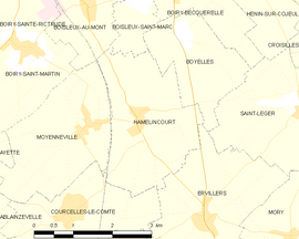 Mapa obce Hamelincourt