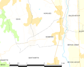 Mapa obce Momères