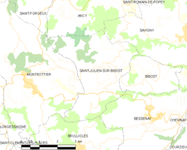 Mapa obce Saint-Julien-sur-Bibost