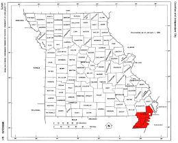 The Missouri Bootheel Map of Missouri highlighting Bootheel.gif