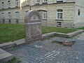 A memorial marking the burial site of Jews murdered at the former camp