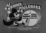 Foxy sur l'écran de présentation des Merrie Melodies, en 1931.